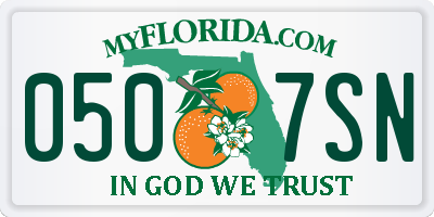 FL license plate 0507SN