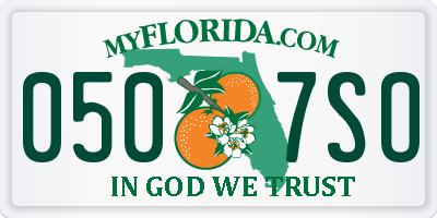 FL license plate 0507SO