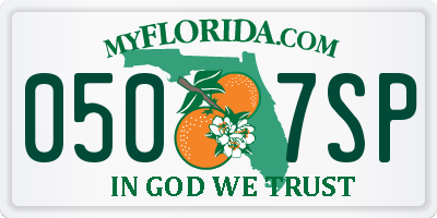 FL license plate 0507SP