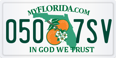 FL license plate 0507SV