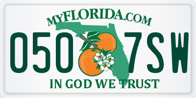 FL license plate 0507SW