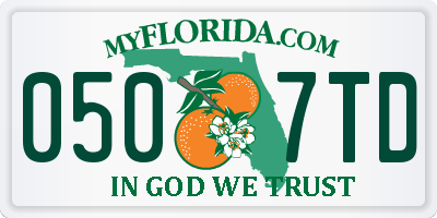 FL license plate 0507TD