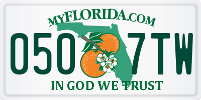 FL license plate 0507TW