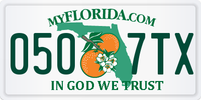 FL license plate 0507TX