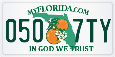FL license plate 0507TY