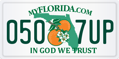 FL license plate 0507UP