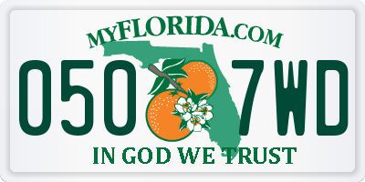 FL license plate 0507WD