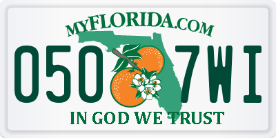FL license plate 0507WI