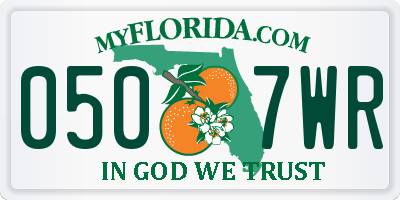 FL license plate 0507WR