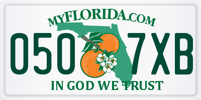 FL license plate 0507XB