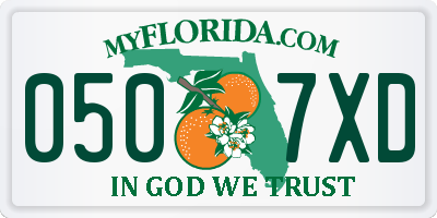 FL license plate 0507XD