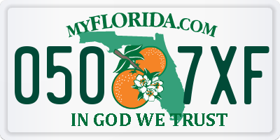 FL license plate 0507XF