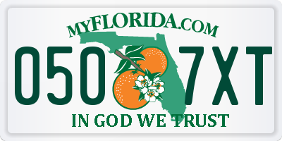 FL license plate 0507XT