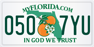 FL license plate 0507YU