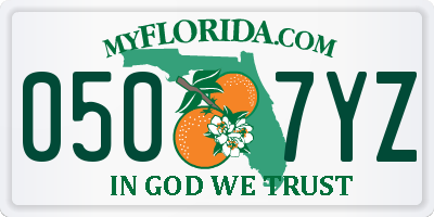 FL license plate 0507YZ