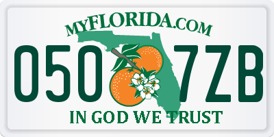 FL license plate 0507ZB