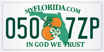 FL license plate 0507ZP