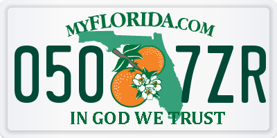 FL license plate 0507ZR
