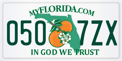 FL license plate 0507ZX