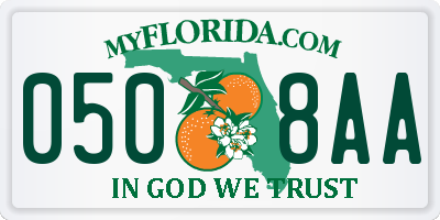 FL license plate 0508AA
