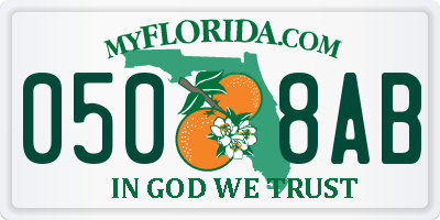FL license plate 0508AB
