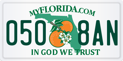 FL license plate 0508AN