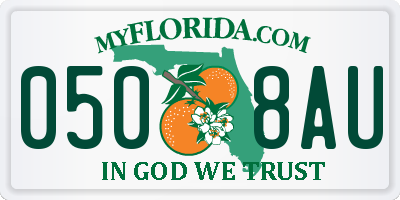 FL license plate 0508AU