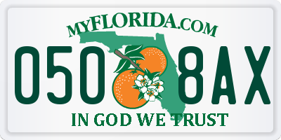 FL license plate 0508AX