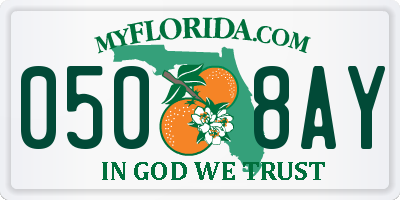 FL license plate 0508AY