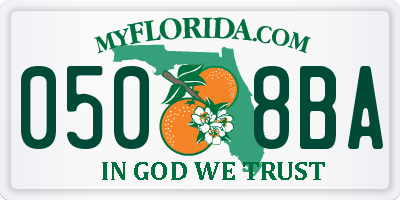 FL license plate 0508BA