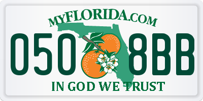 FL license plate 0508BB
