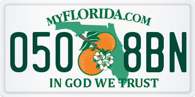 FL license plate 0508BN