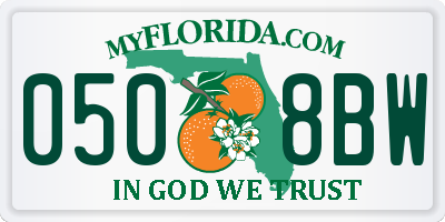 FL license plate 0508BW