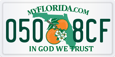 FL license plate 0508CF