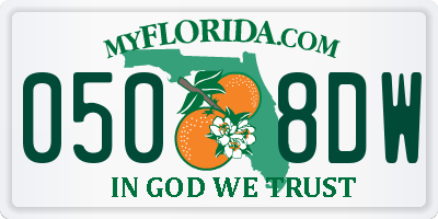 FL license plate 0508DW