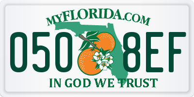 FL license plate 0508EF