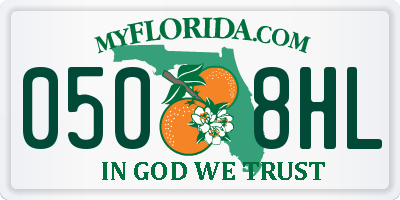 FL license plate 0508HL