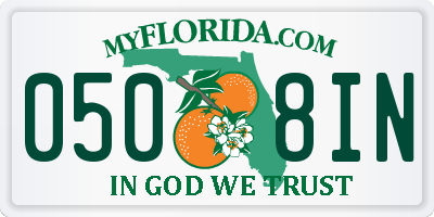FL license plate 0508IN