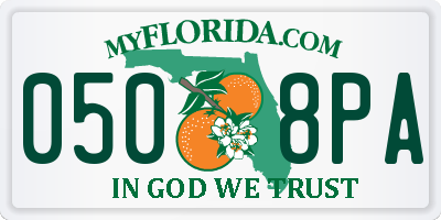FL license plate 0508PA