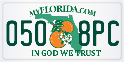 FL license plate 0508PC