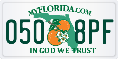 FL license plate 0508PF
