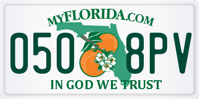 FL license plate 0508PV