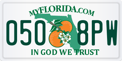 FL license plate 0508PW