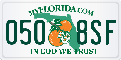 FL license plate 0508SF