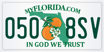 FL license plate 0508SV