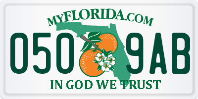 FL license plate 0509AB