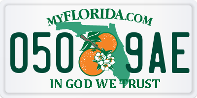 FL license plate 0509AE