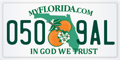 FL license plate 0509AL