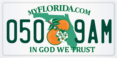 FL license plate 0509AM