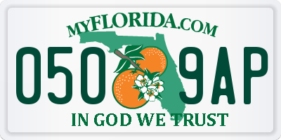 FL license plate 0509AP